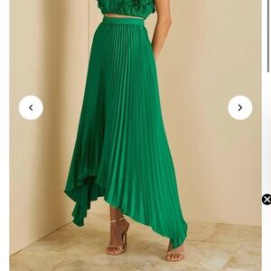 AMUR Vibrant Green High-Low Skirt